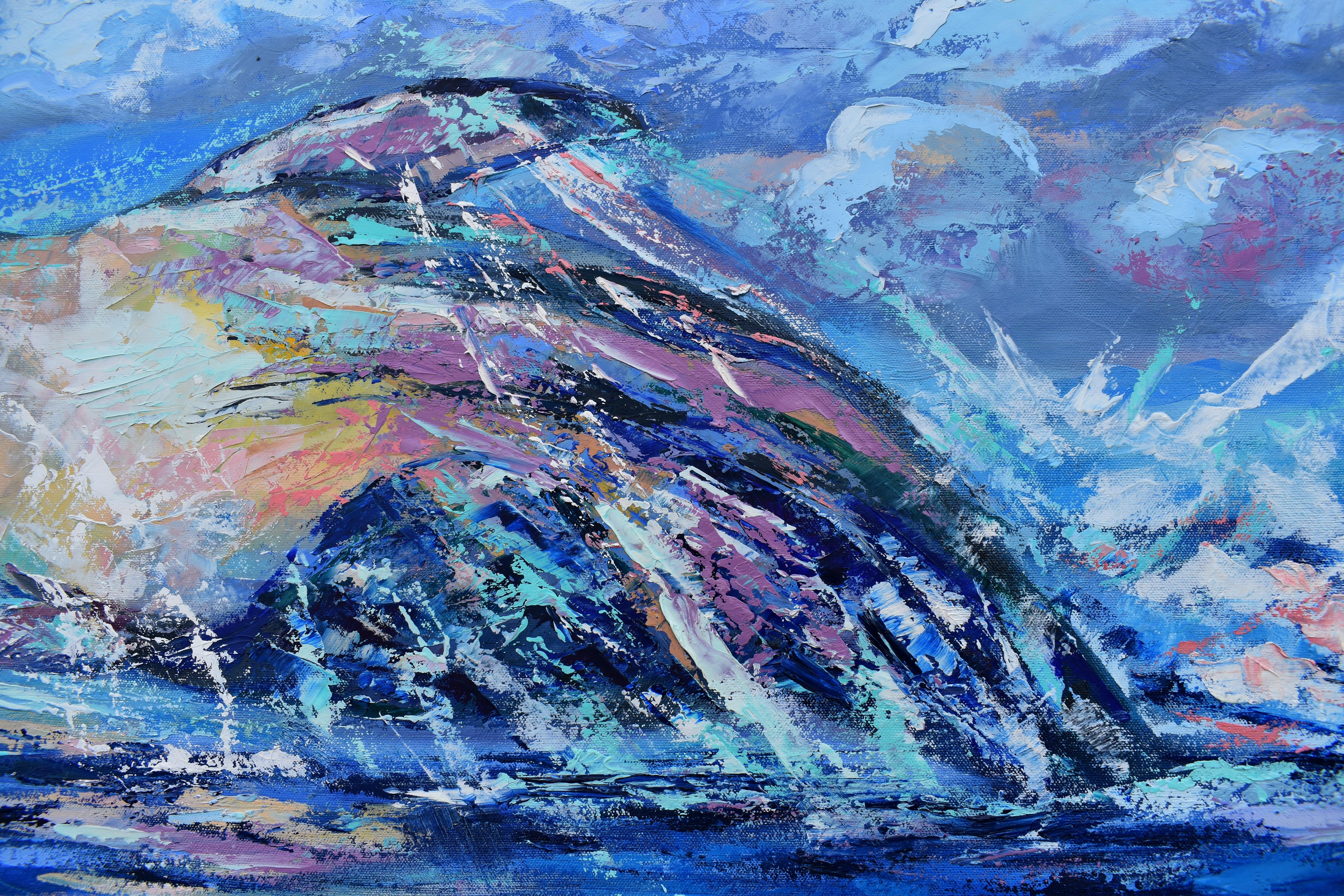 Peinture de baleine - Art océanique - Impressionnisme Print par Olga Nikitina