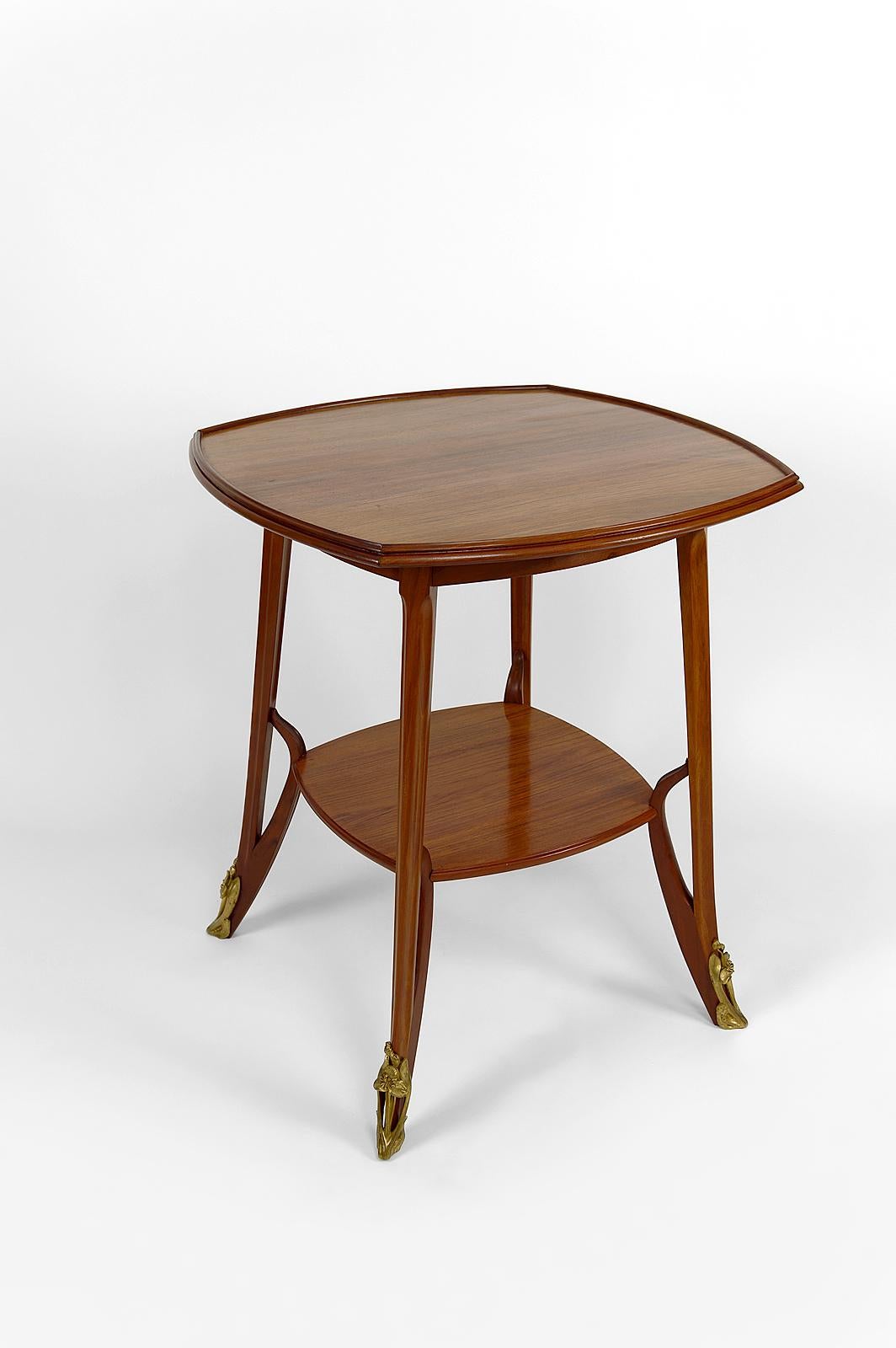 Bronze Olga Pedestal Table by Louis Majorelle, France, circa 1900 For Sale