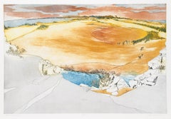 Burning Sands, Impressionist Aquatint Etching by Olga Poloukhine