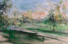 Park on the Turnaround , Stadtszene, Öl , Stadt, Anfang des Herbstes, Park in der Stadt