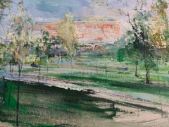 Residential Park, City Scene, Oil , Urban, Early September , Park