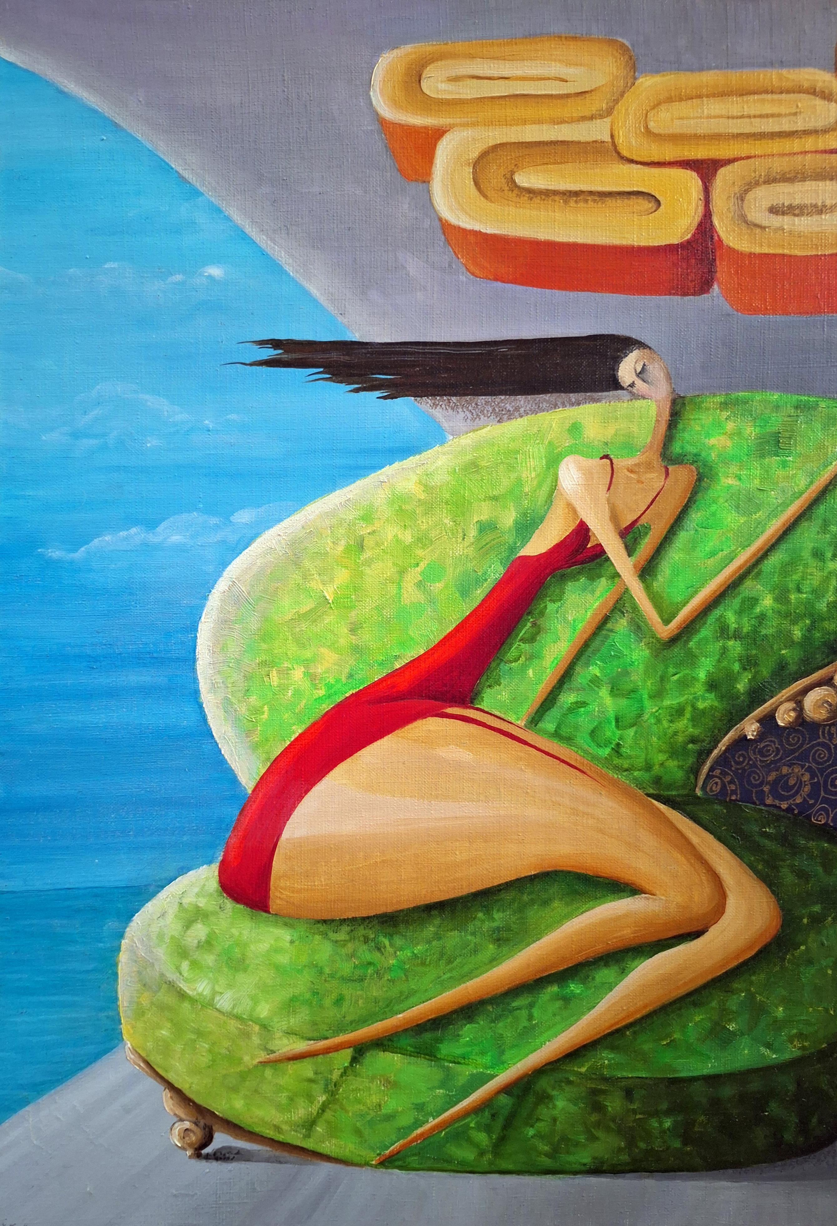 Appelez-moi, s'il vous plaît. - Surréalisme Painting par Olga Radionova