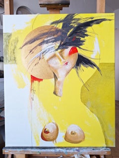 Thoughts Like Birds, Interior Modern Painting, 60x50 cm, New