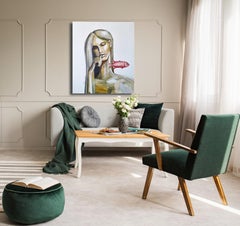 Waiting. Interior Painting, Figurative Style, 80x70 cm, New