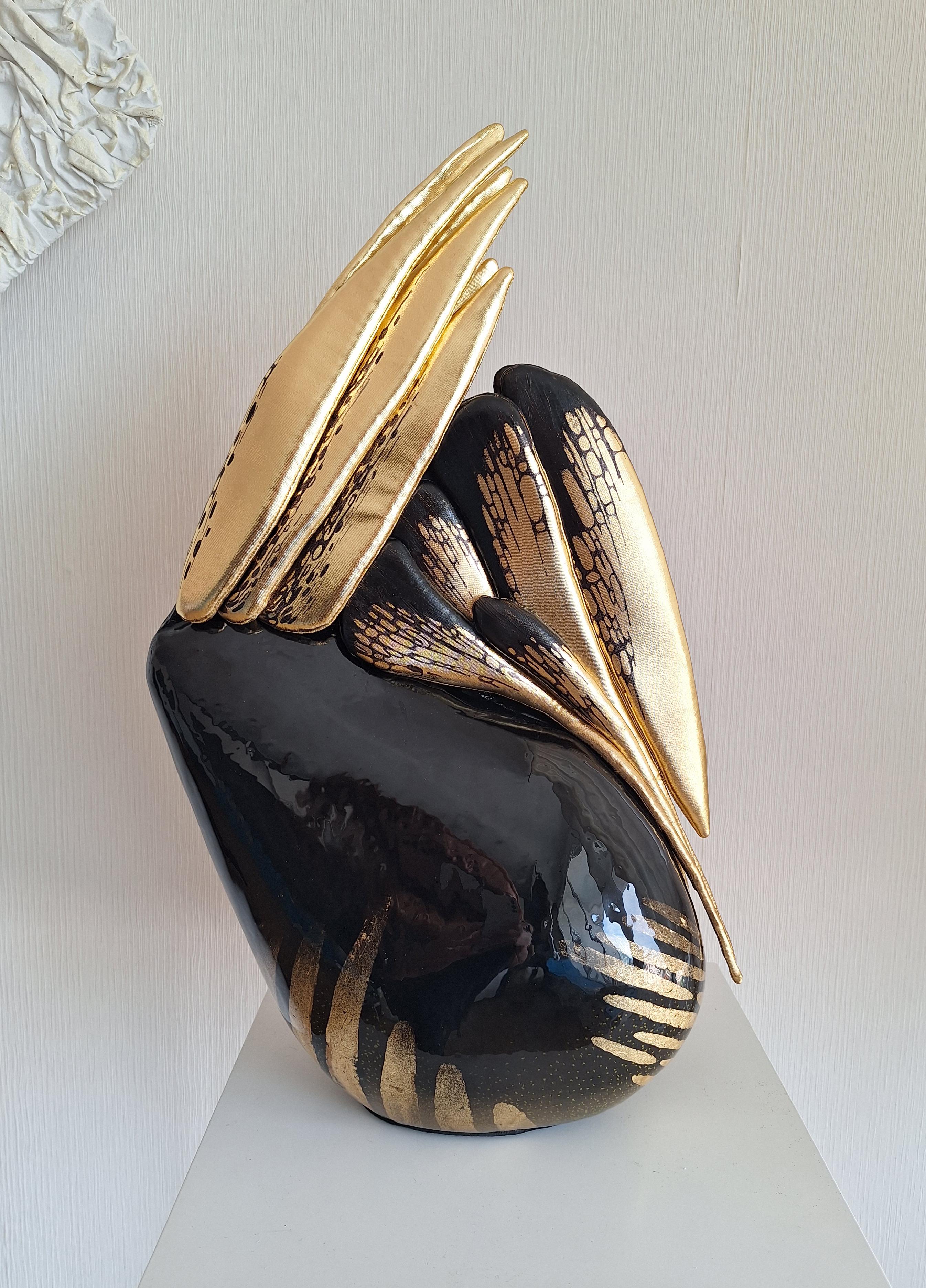 Olga Radionova Abstract Sculpture - Cosmic Soul. Abstract sculpture one-of-a-kind. Epoxy 
Textile. 2025