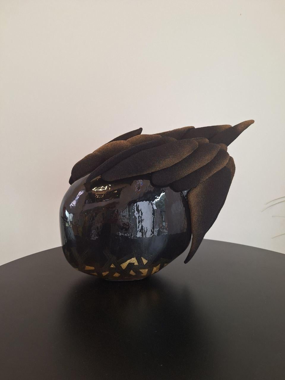 Cosmic Soul. Abstract sculpture. Papier-mâché, epoxy 
Textile. 2025