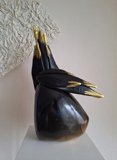 Kosmische Seelen. Abstrakte Textil- und Epoxid-Skulptur. Unikat, 2025