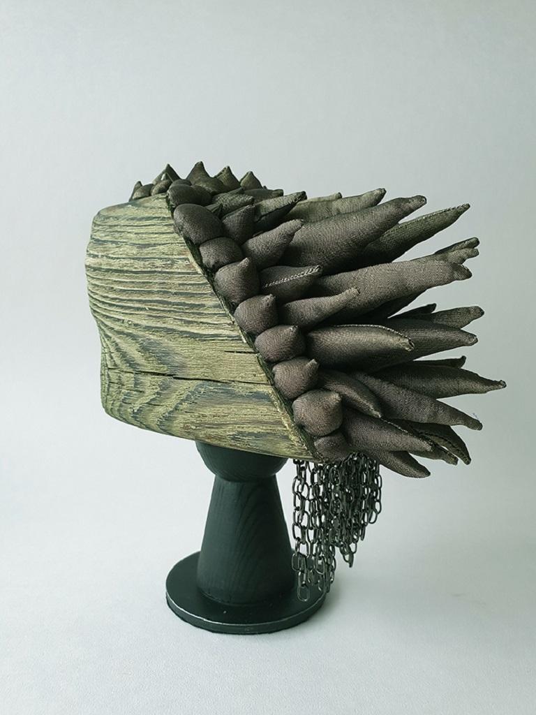 Dragon. (Alien series). Contemporary Textile Wood Sculpture by Olga Radionova For Sale 1