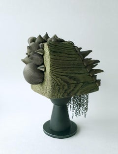 Dragon. (Alien series). Contemporary Textile Wood Sculpture by Olga Radionova
