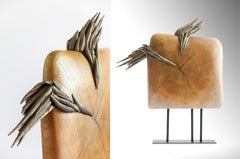 Tree of Life Series: "Wings", Contemporary Wood & Textile Sculpture, 2007