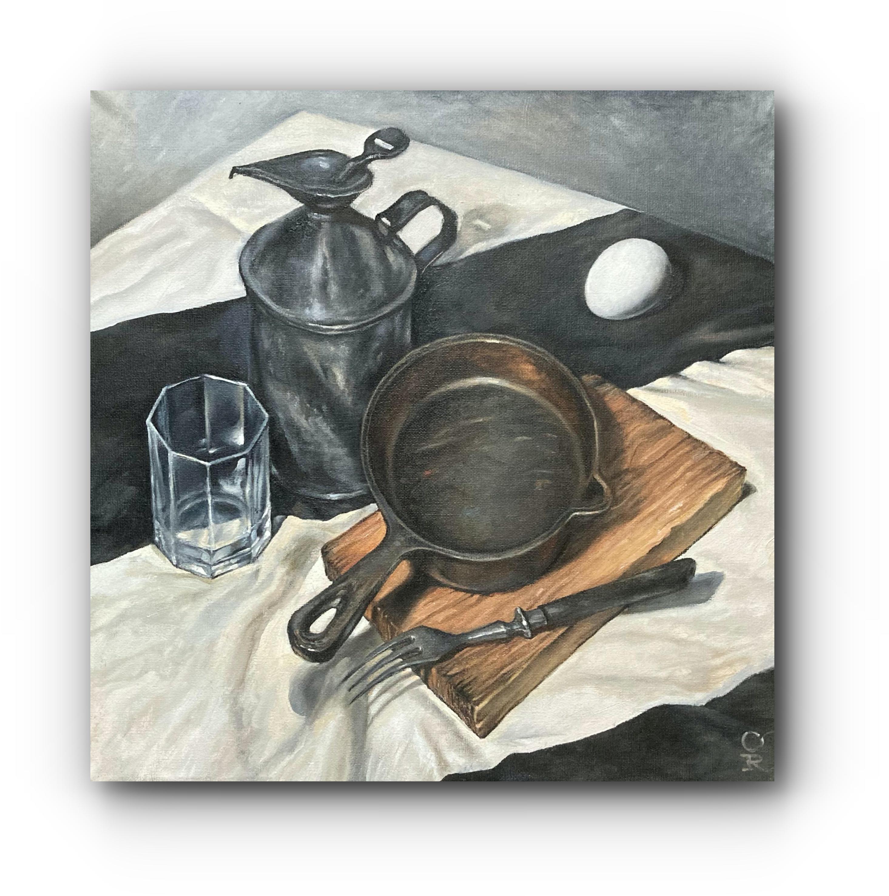 Olga Ray Interior Painting - Kitchen Still Life (Small Contemporary Oil Painting)