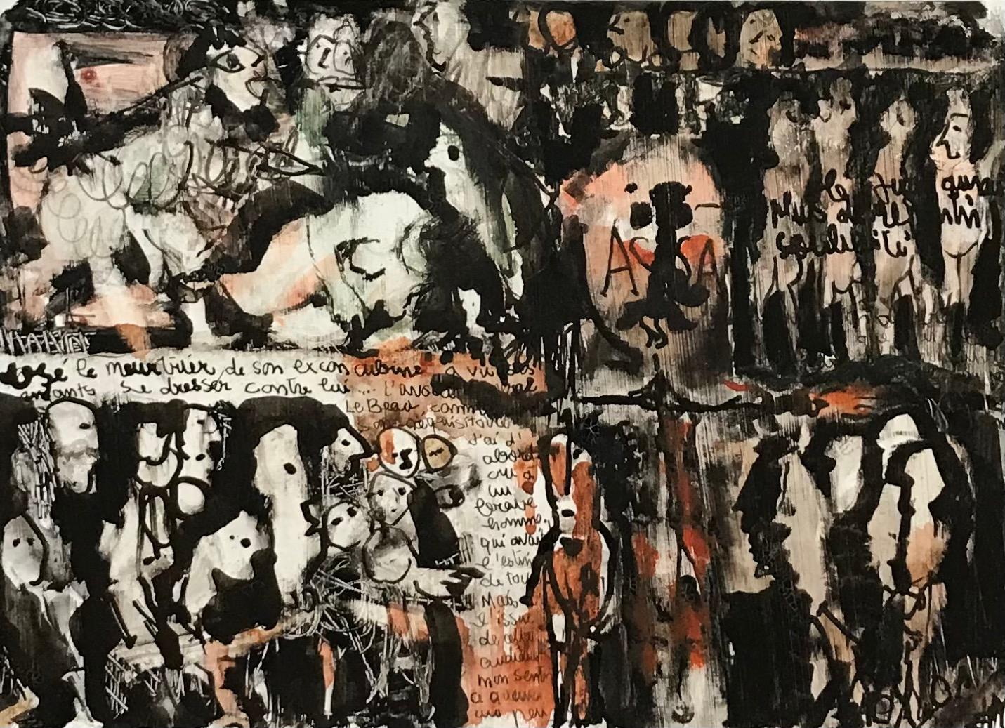 Abstract Painting di Olga REIWALD - Rabbia assassina di Olga Reward - Guazzo su carta formato A4