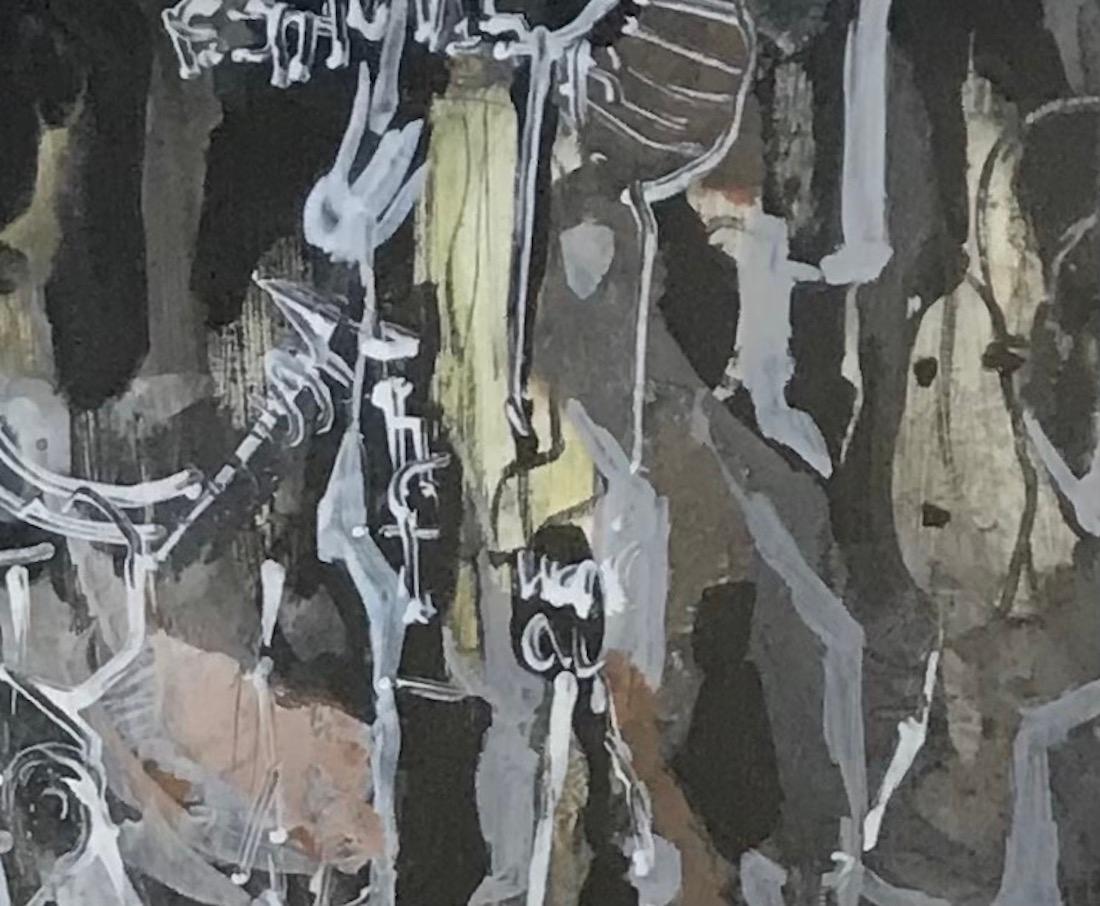 Ritmo di Olga Reward - Acquerello - Abstract Painting Grigio di Olga REIWALD