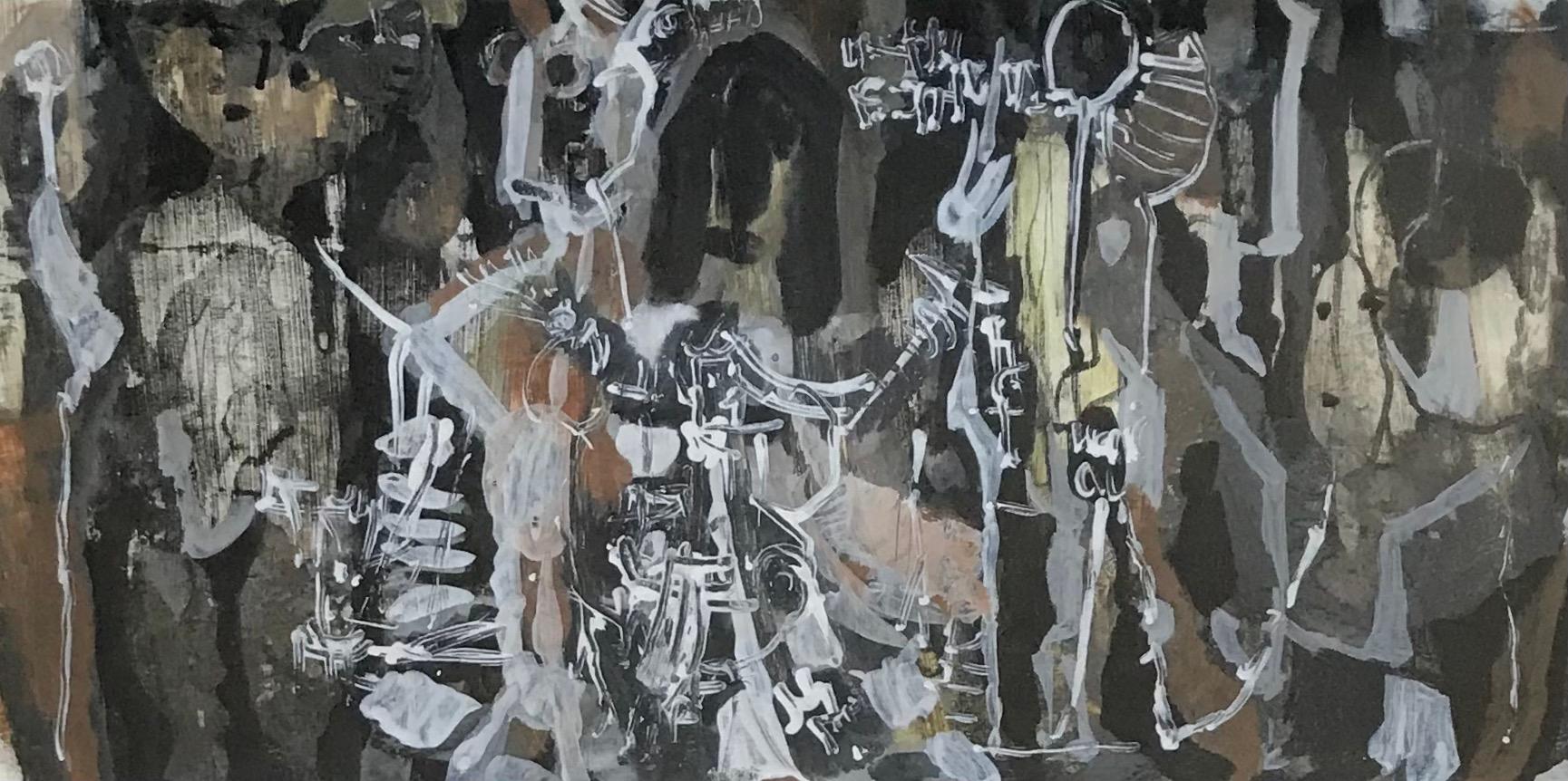 Abstract Painting di Olga REIWALD - Ritmo di Olga Reward - Acquerello