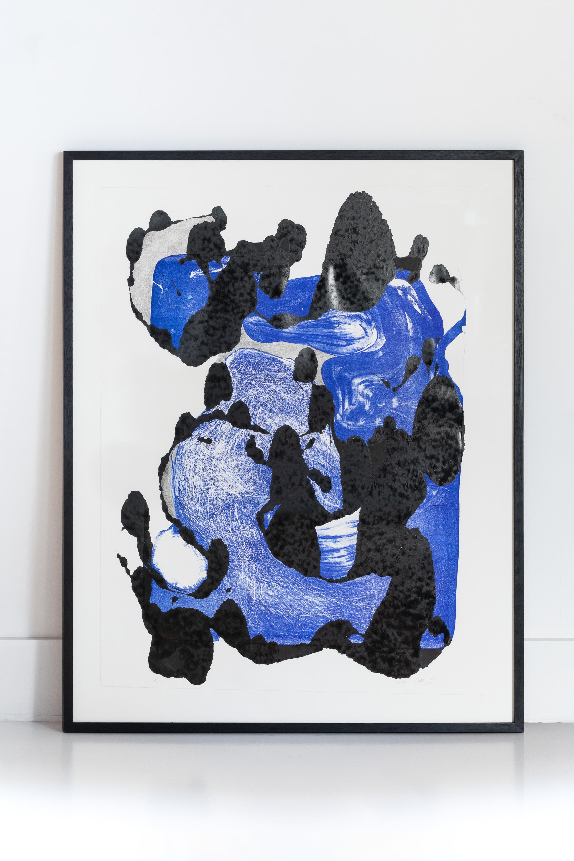 Olga Sabko Abstract Print - Black & blue