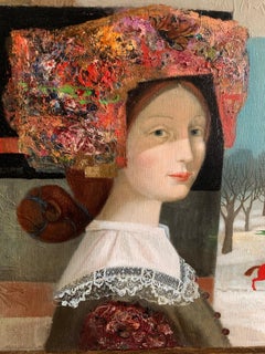 "A Spring Foretaste" Oil Painting 24" x 28" inch by Olga Shvederskaya