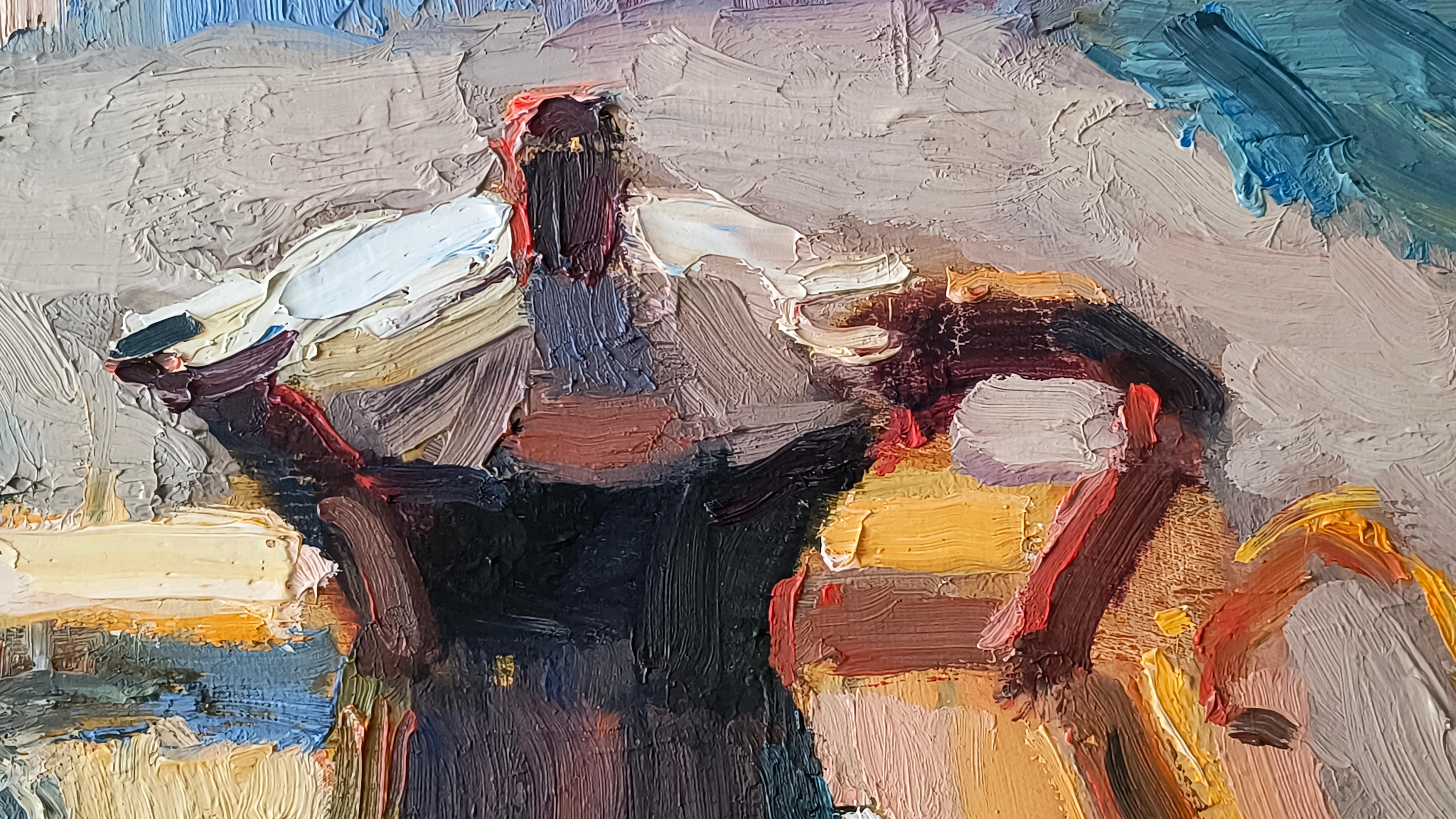 Buongiorno. Nature morte, impressionnisme, horizontale, café en vente 7