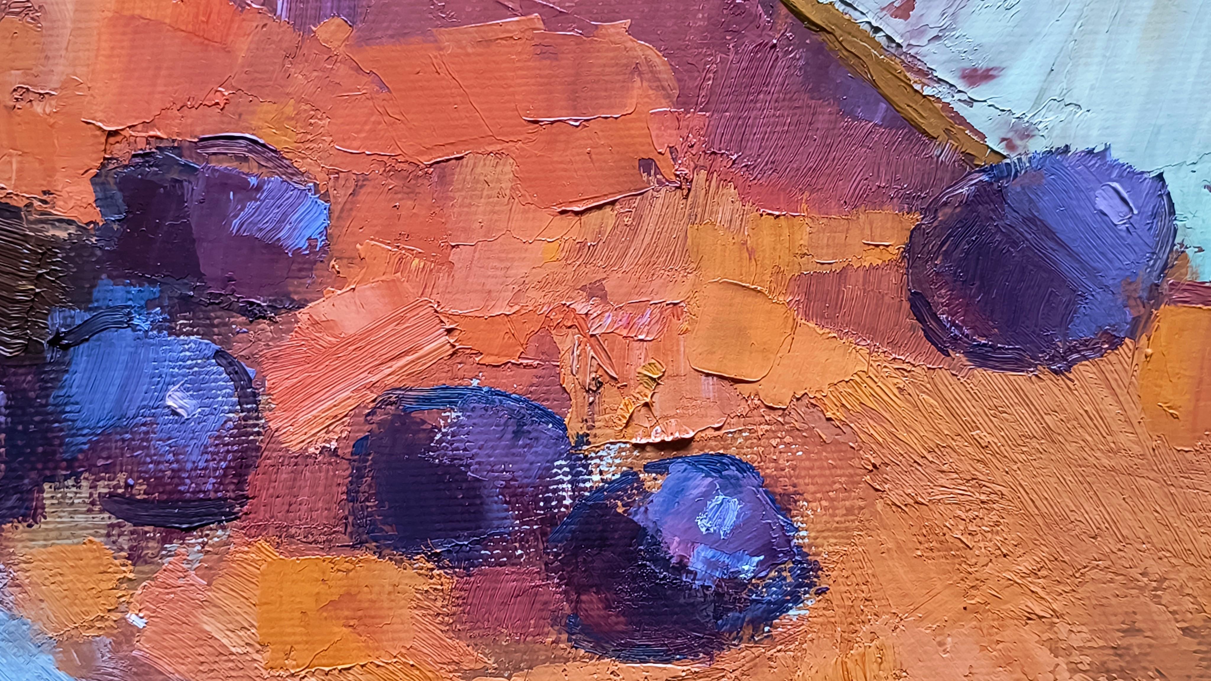 Fetta di melone. still life, oil painting, impressionism, fruits, southern art. For Sale 5