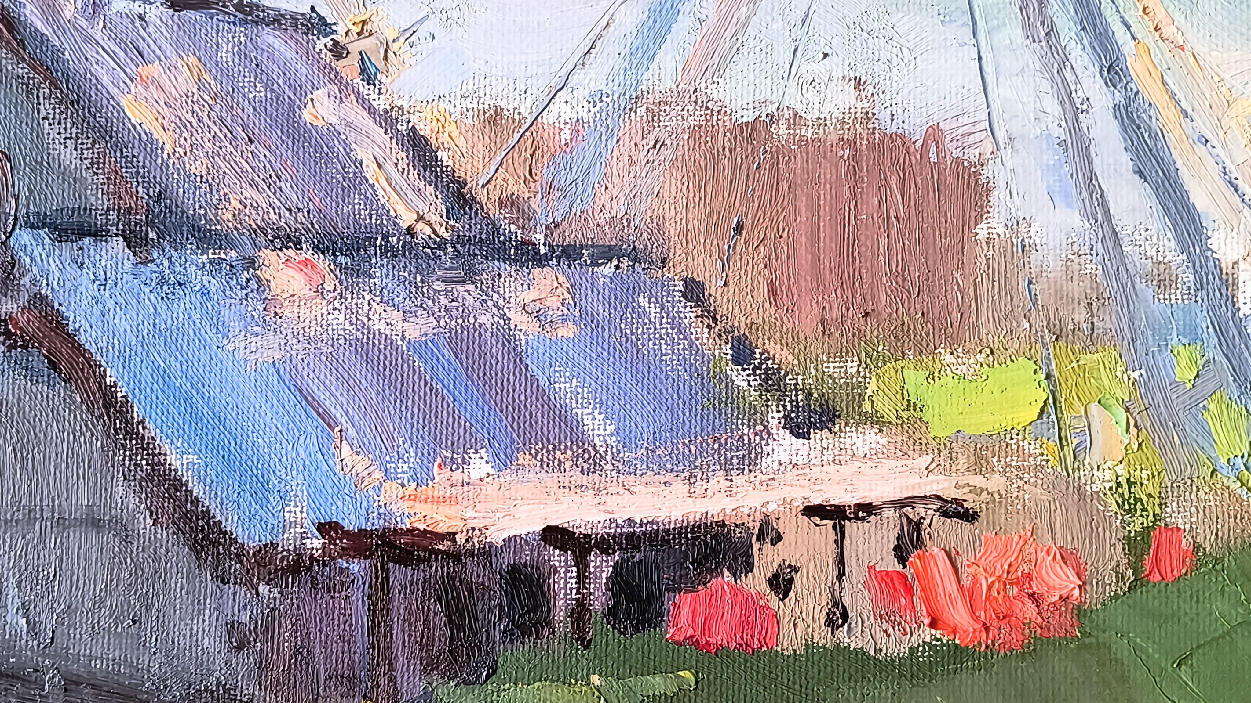 Holiday in Katwijk. Landscape, Impressionism, Canvas, Oil painting, Nature. For Sale 5