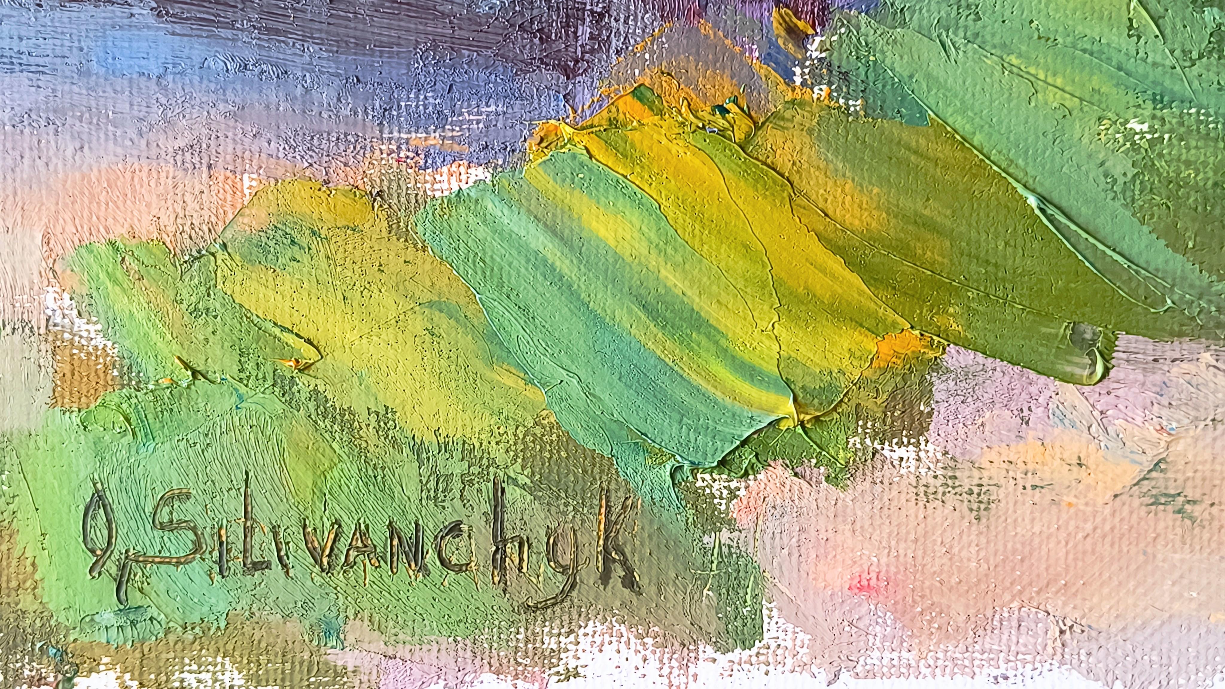 Holiday in Katwijk. Landscape, Impressionism, Canvas, Oil painting, Nature. - Impressionist Painting by Olga Silivanchyk