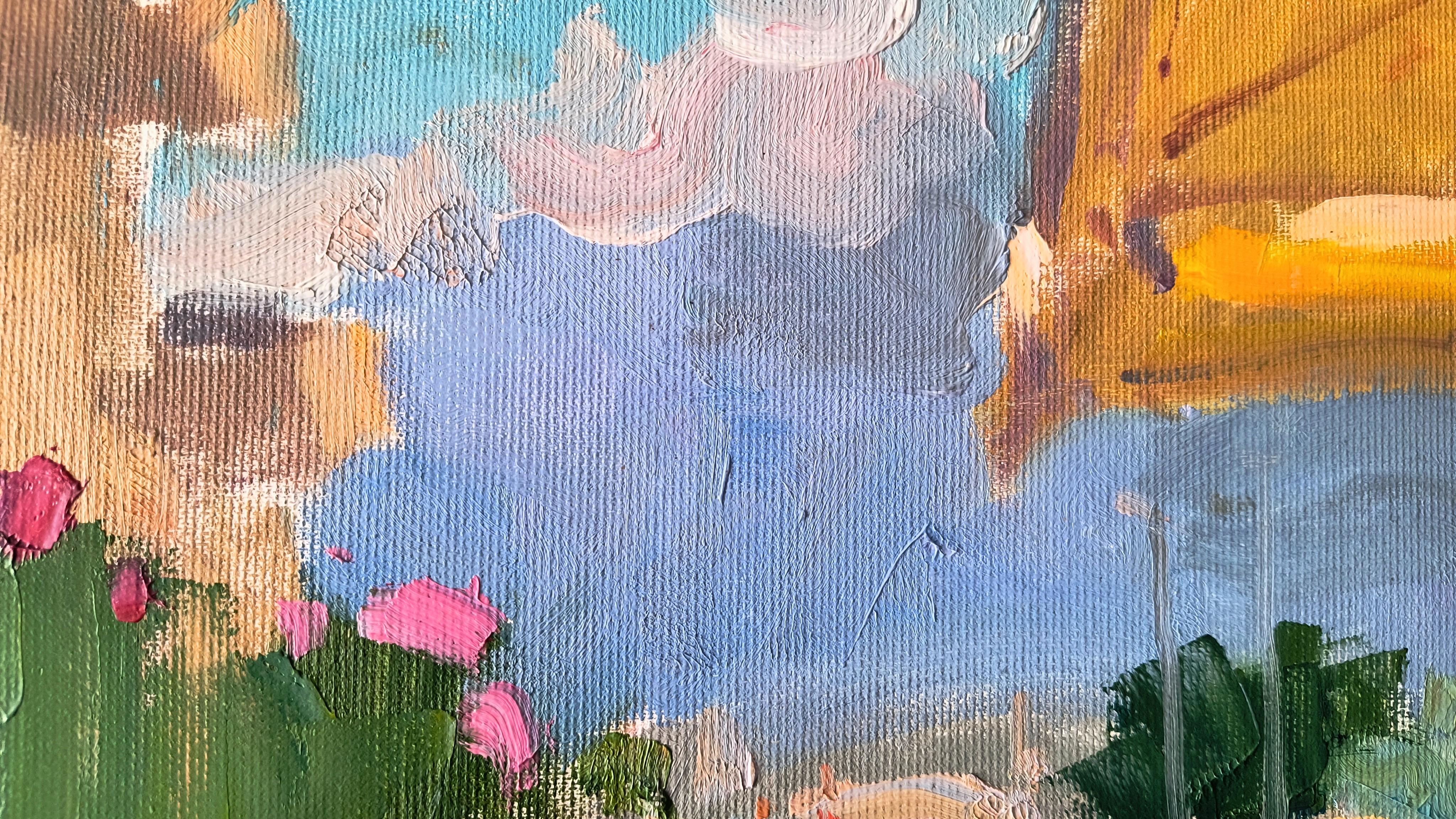 Hot afternoon. Landscape, Impressionism, Canvas, Oil painting, Nature, Sea. For Sale 3