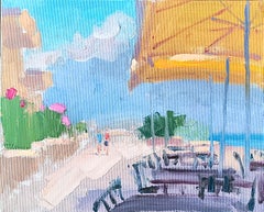 Après-midi chaude. Paysage, Impressionnisme, Toile, Peinture à l'huile, Nature, Mer.