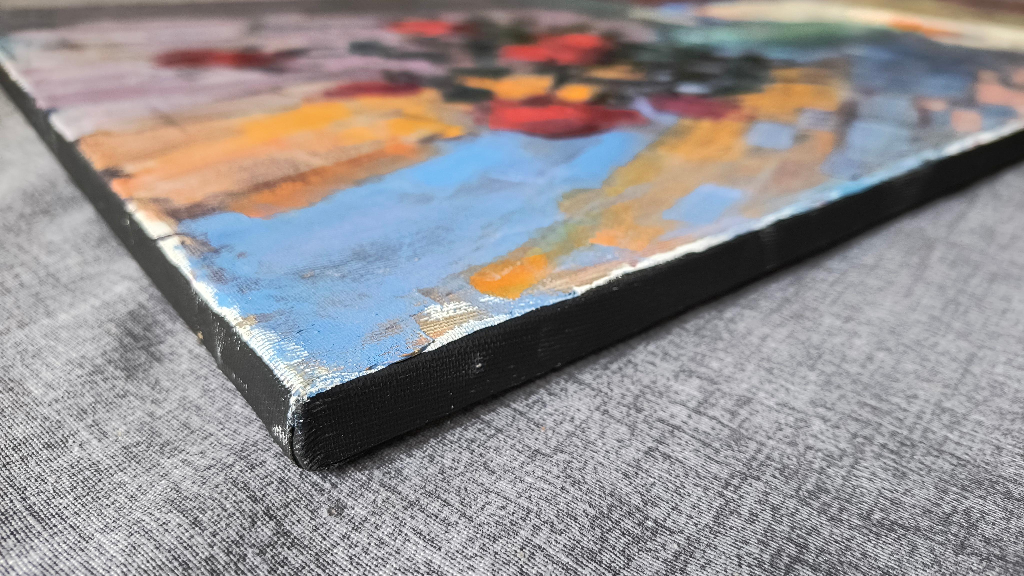 Natura morta con le rose. Naturaleza muerta, rosas, pintura al óleo, floral, lienzo. en venta 3