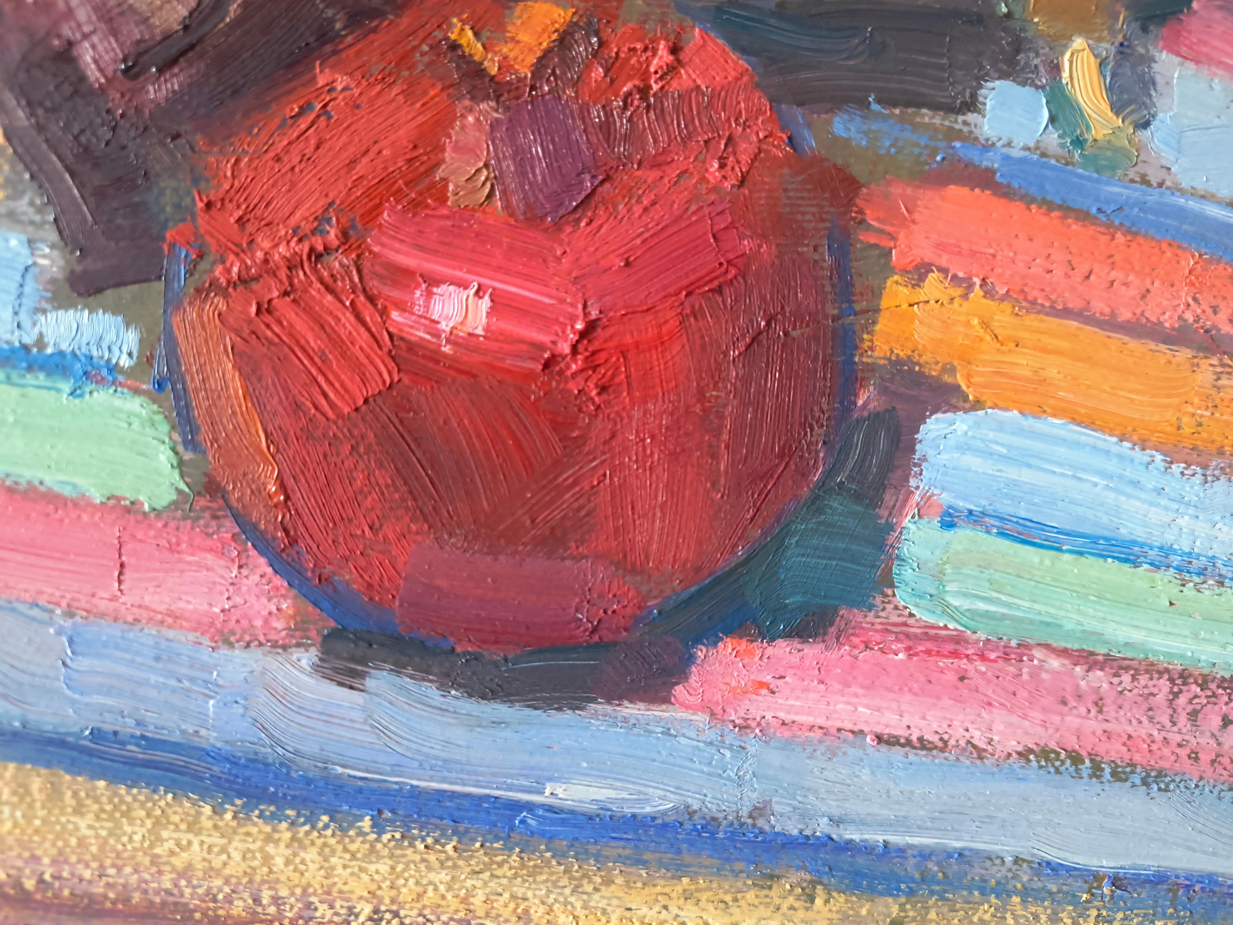 Natura morta Orientale. Naturaleza muerta, frutas, pintura al óleo, impresionismo en venta 1