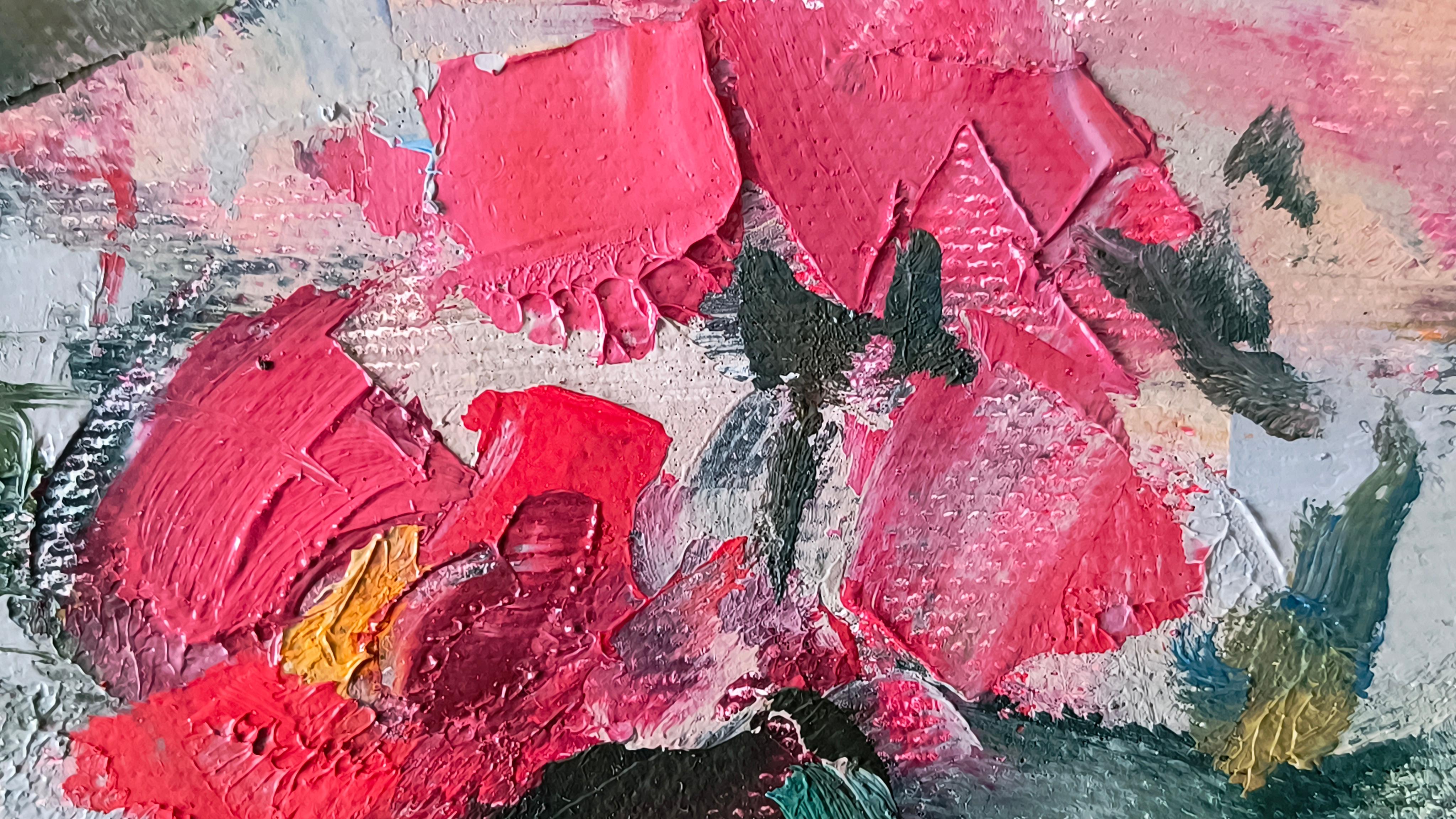 Hagebutte. Stillleben, Impressionismus, Leinwand, Ölmalerei, bildende Kunst. – Painting von Olga Silivanchyk