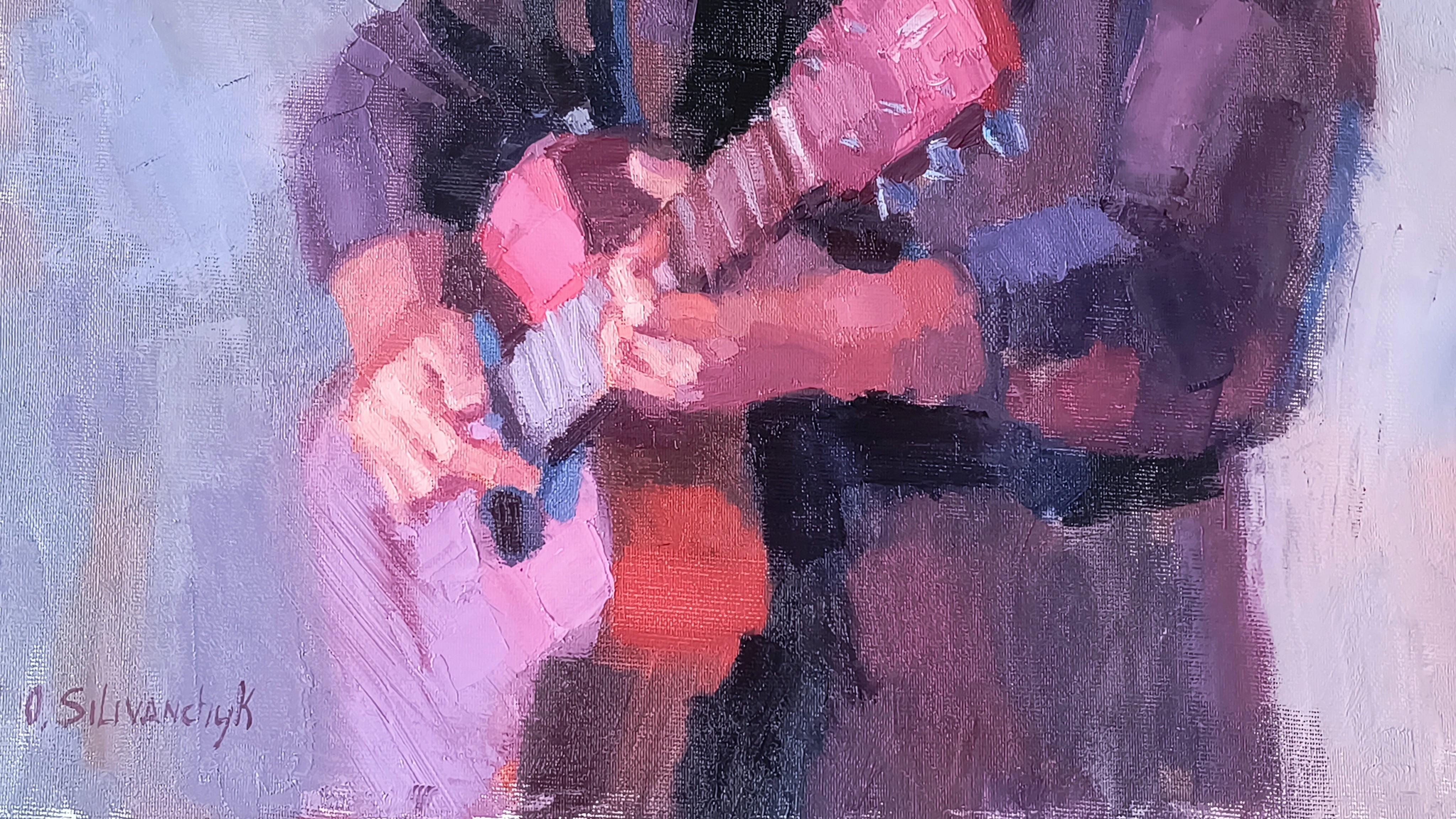 La musica del ritratto. Musica, ritratto, musicista, chitarra, pittura a olio. - Painting di Olga Silivanchyk