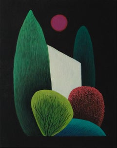 House 3 - landscape painting, minimalist painting