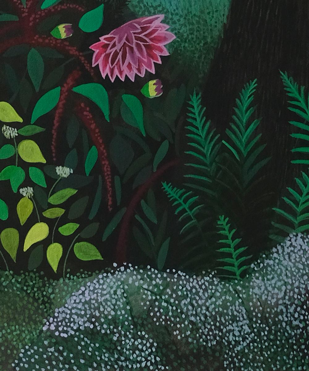 Este hermoso paisaje pintado por Olga forma parte de su serie Pandemia, que realizó durante la pandemia de Covid 19.
Frente al caos que vive el mundo debido a la pandemia, sus pinturas de paisajes son todo lo contrario: tranquilas, casi surrealistas