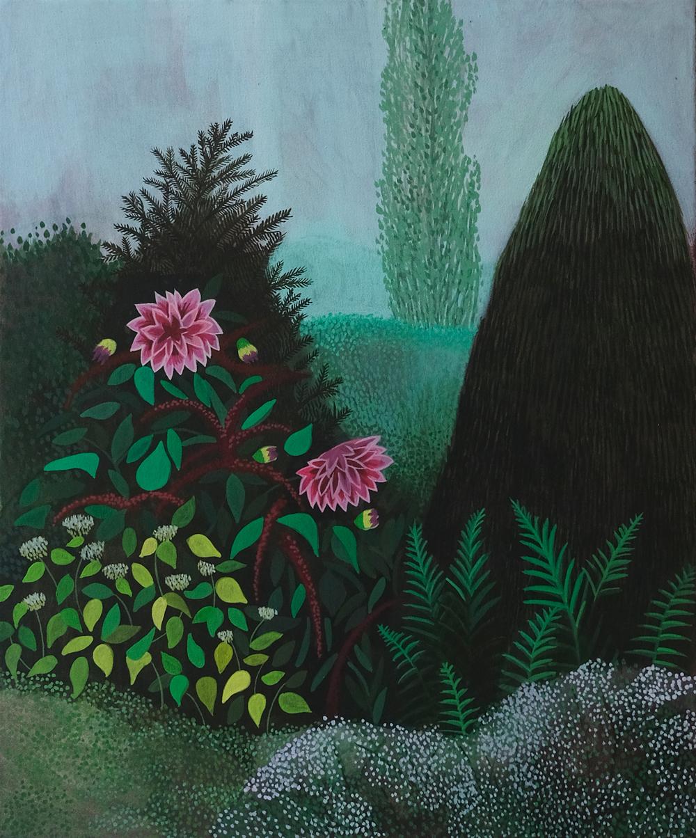 Olga Szczechowska Landscape Painting – Pandemie 45  (Zeitgenössische Serie) – Landschaftsmalerei, minimalistische Malerei