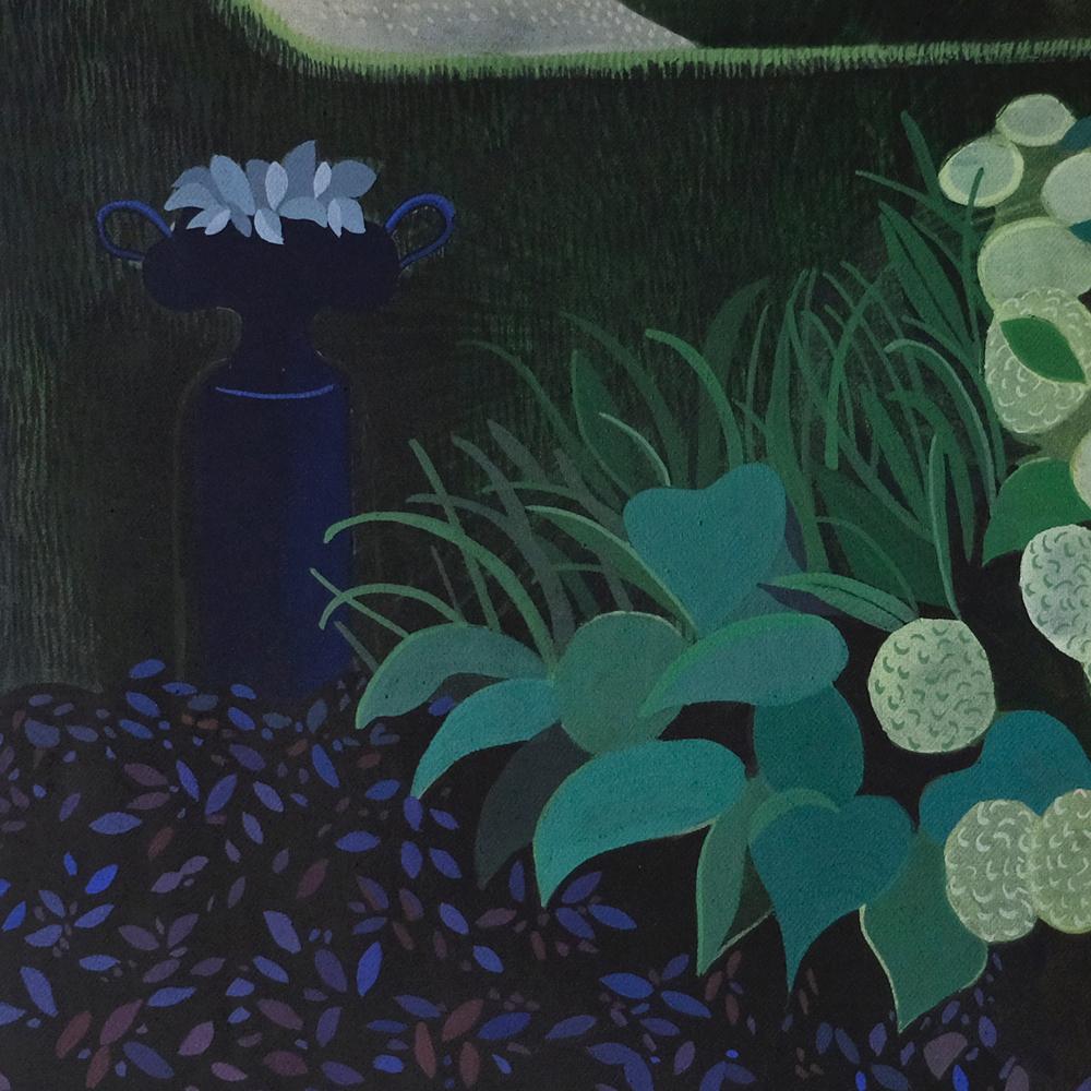 Sans titre (série saisonnière) - peinture de paysage, peinture minimaliste - Noir Figurative Painting par Olga Szczechowska