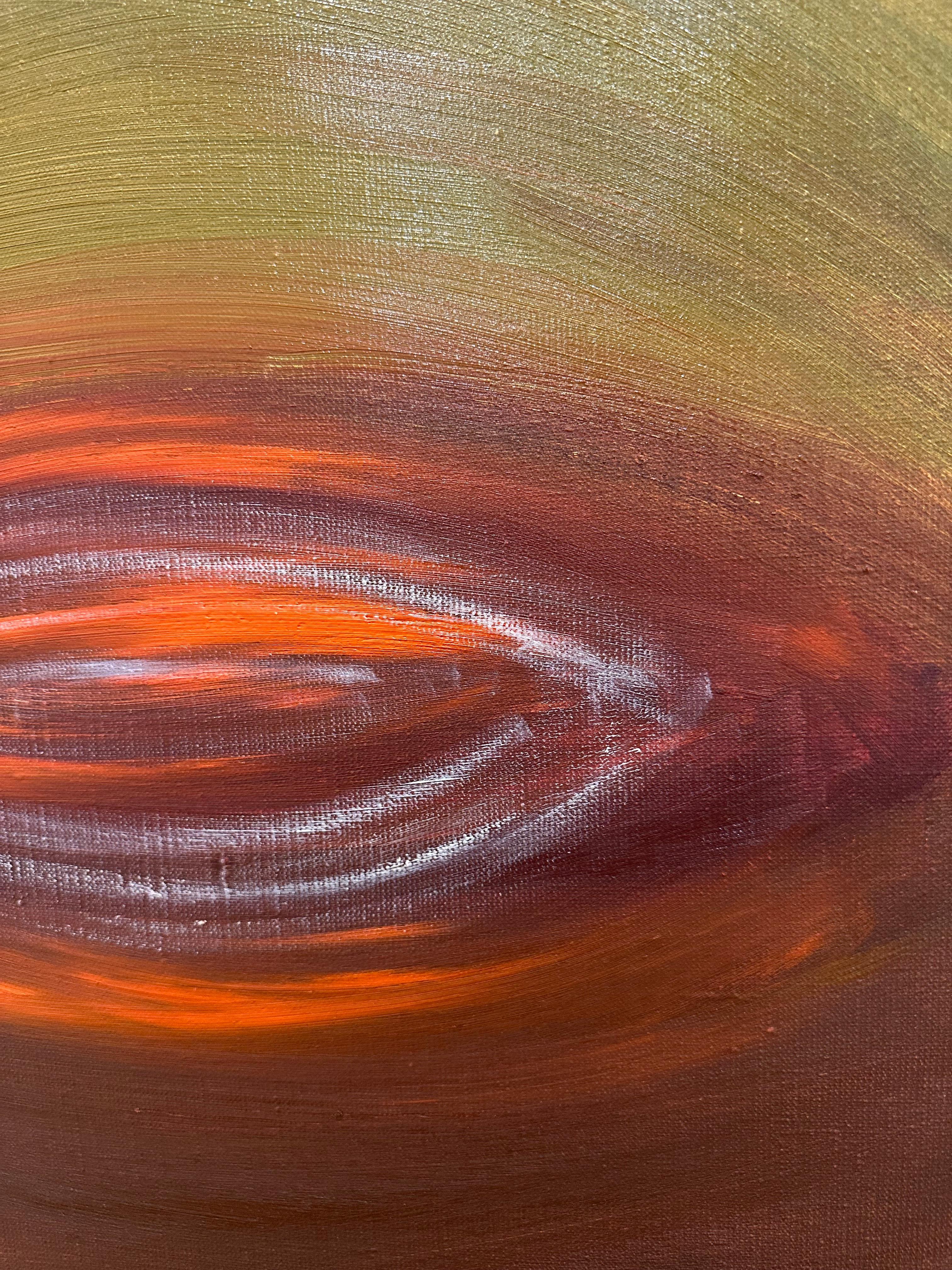 « Wound of the Earth » - Marron Abstract Painting par Olga Tkachenko 