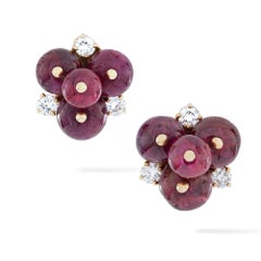 Olga Tritt Ruby and Diamond Clip Earrings