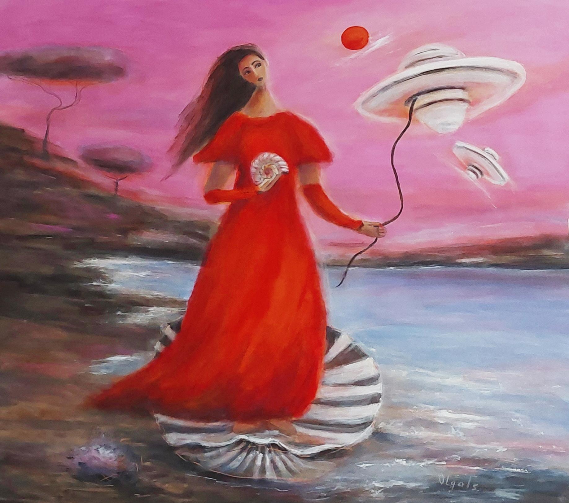 Olga Tsyhypko Animal Painting - Between the Worlds
