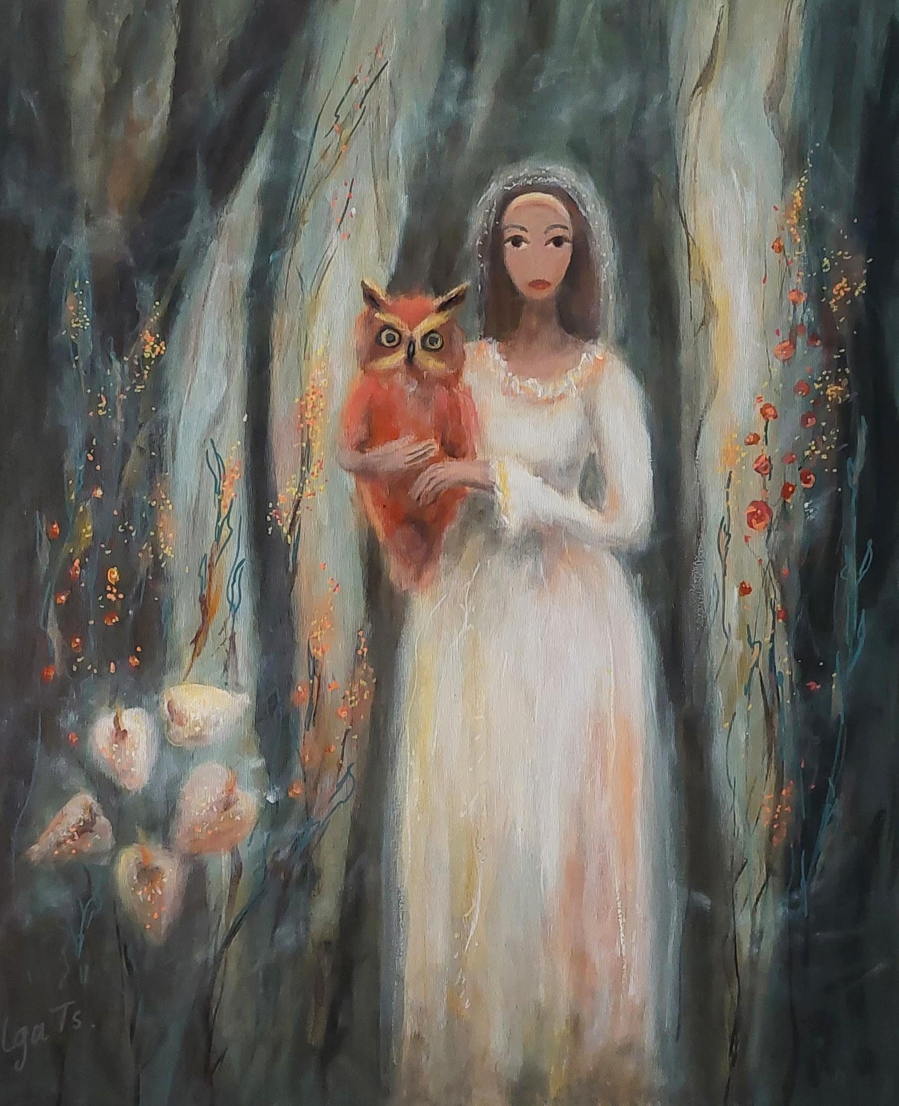 Olga Tsyhypko Animal Painting - Guardian of the Forest