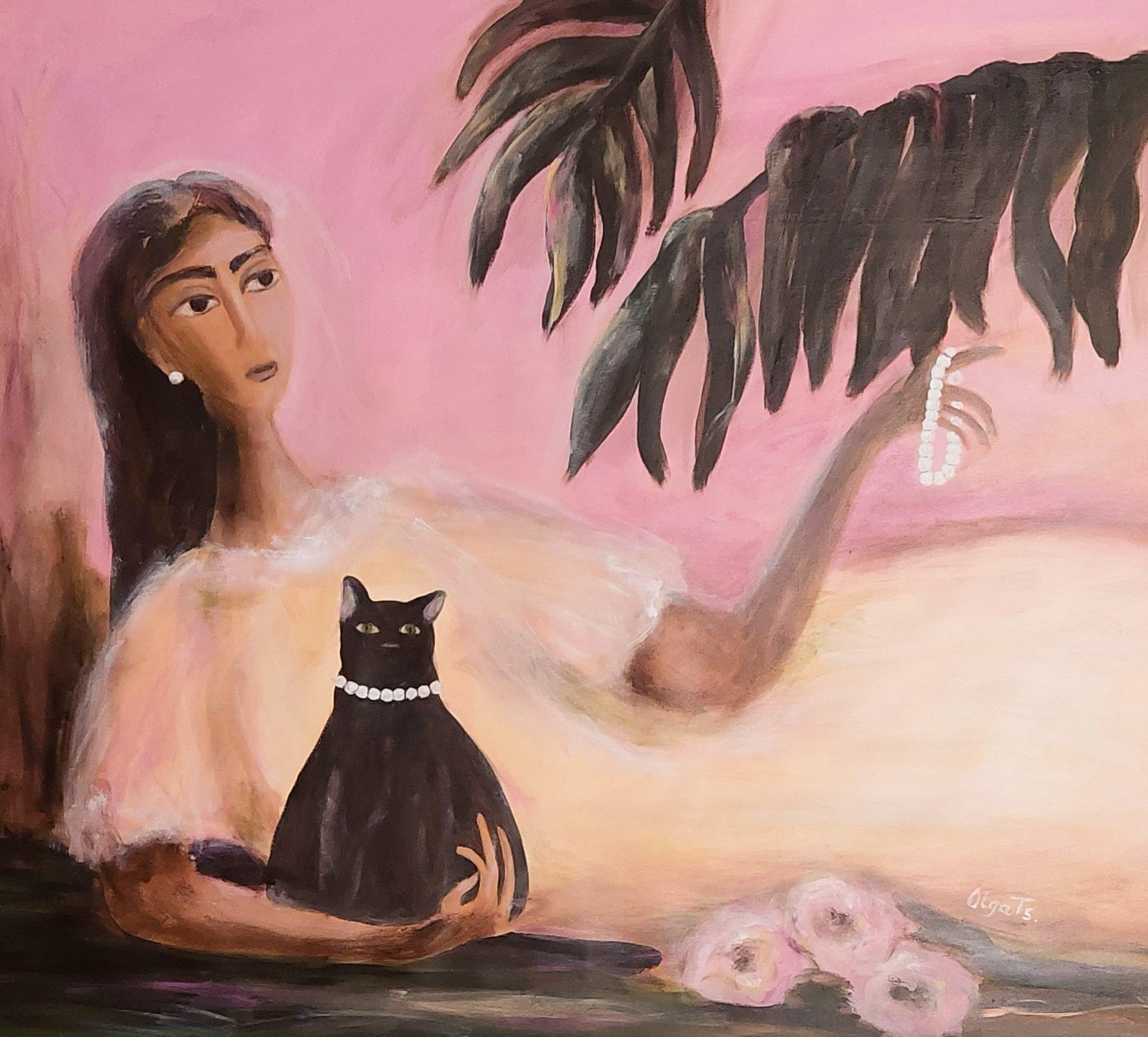 Olga Tsyhypko Figurative Painting - Pearl Necklace