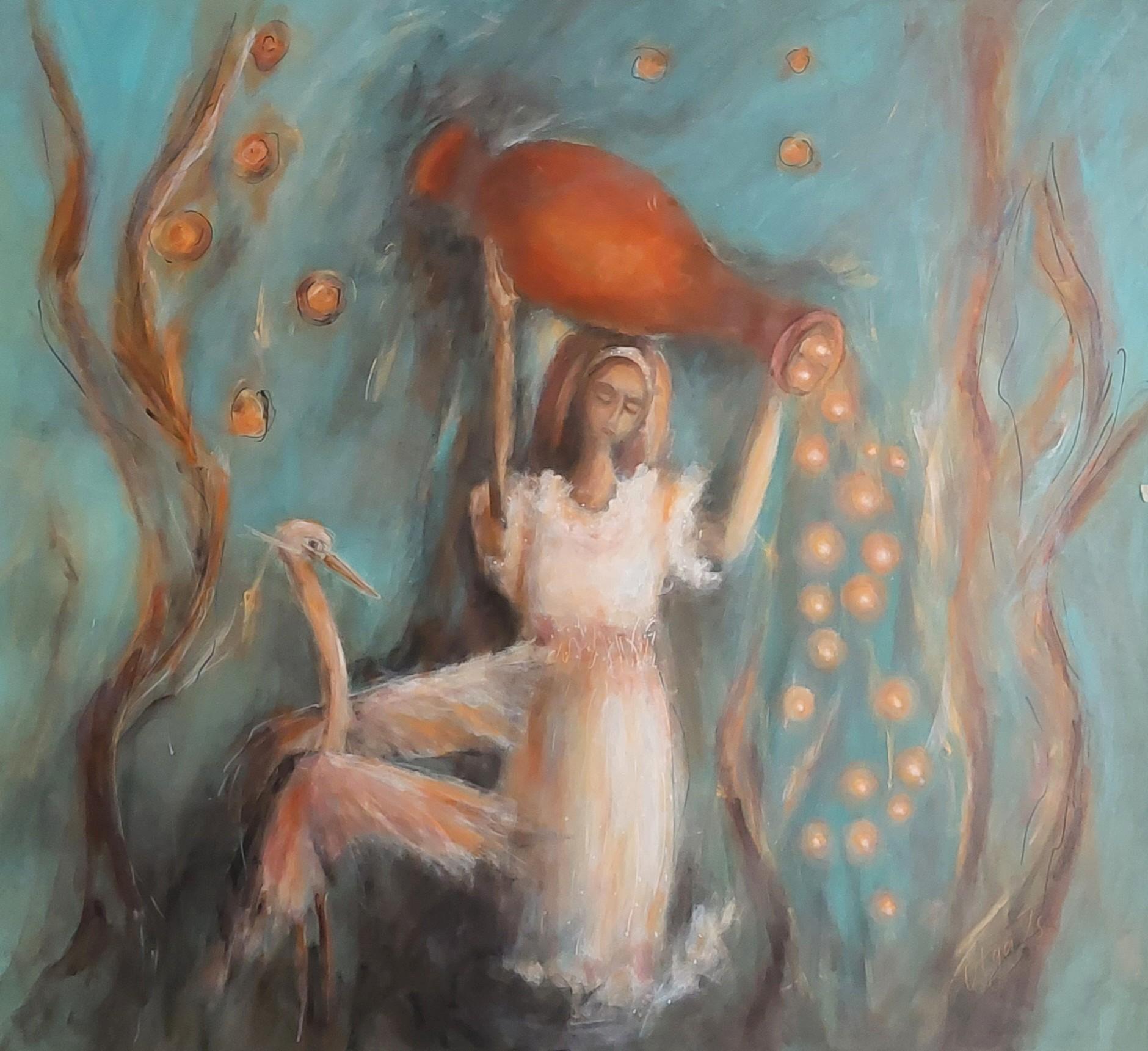 Olga Tsyhypko Animal Painting - The Vessel of Gifts