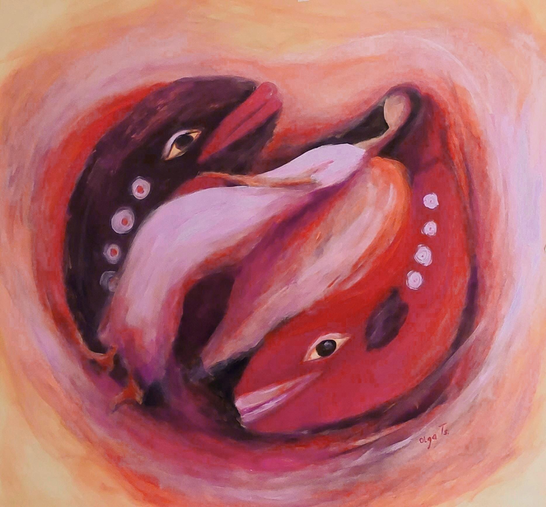 Olga Tsyhypko Animal Painting - Whirlwind of Triumph