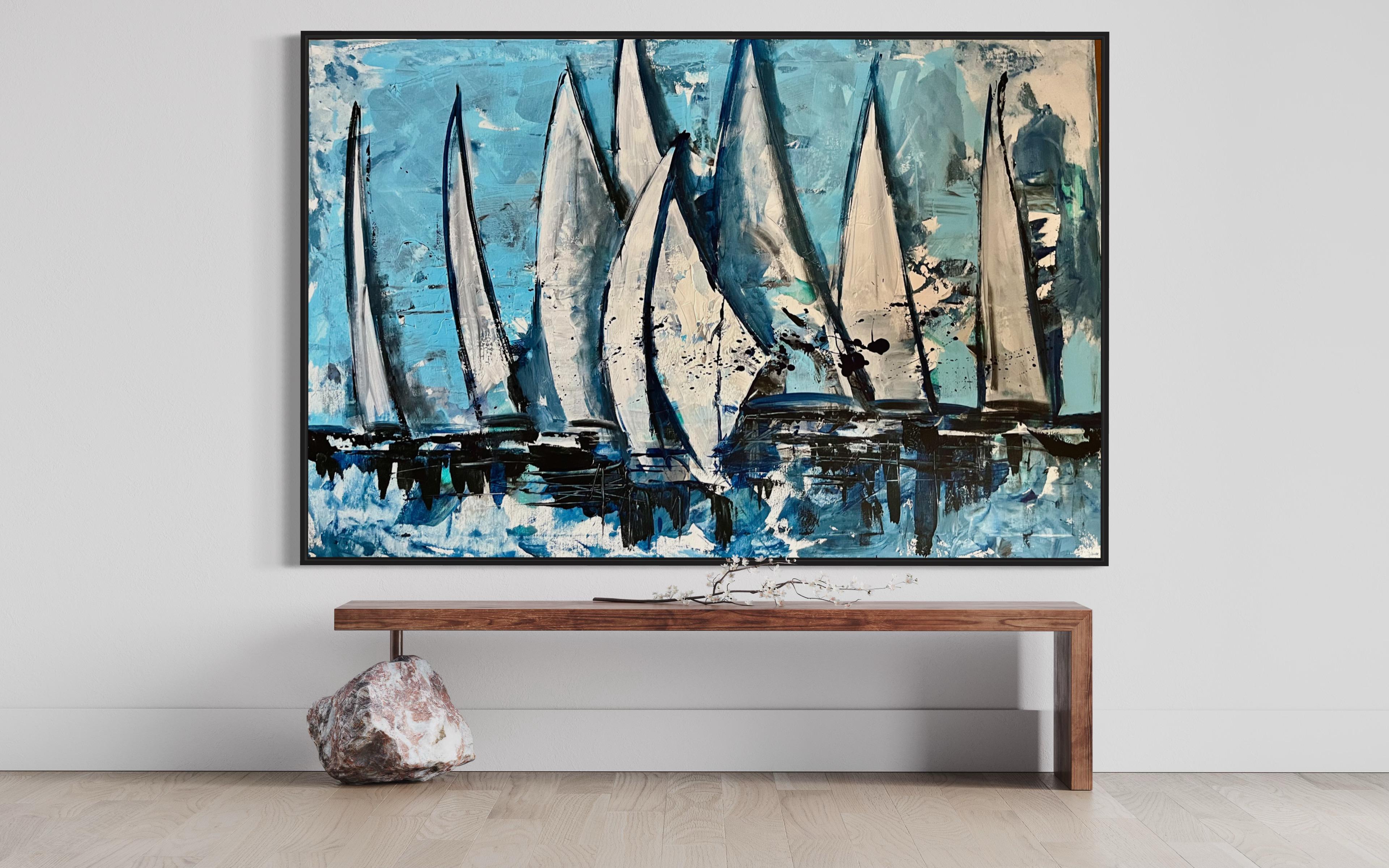 Olga Volha Piashko  Abstract Painting - Sails