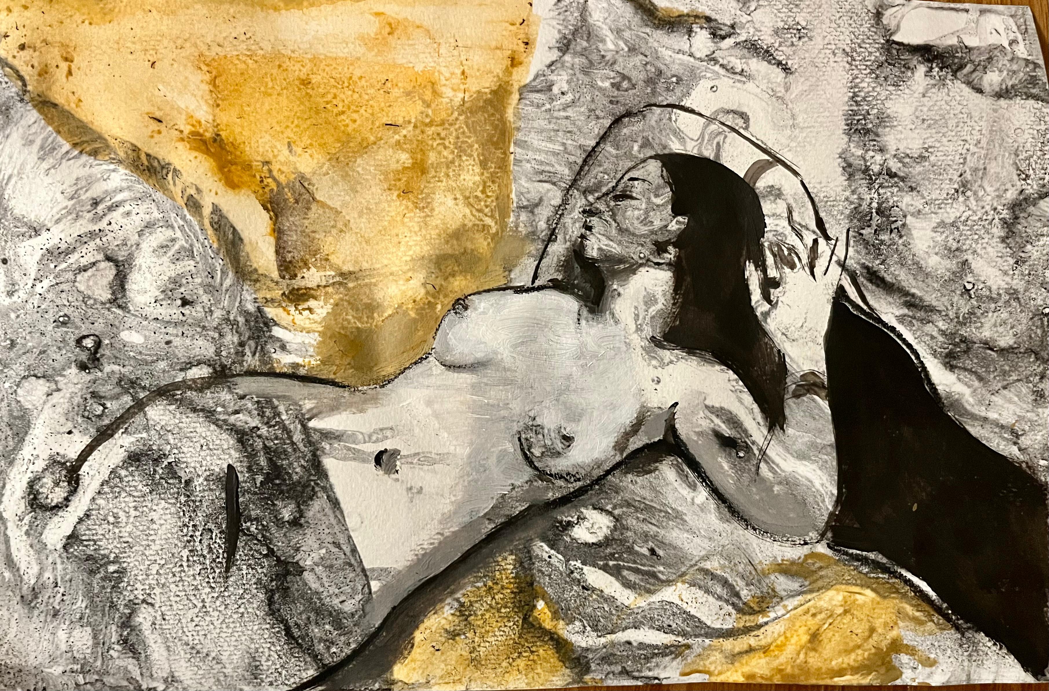 Olga Volha Piashko  Nude Painting - Goldy nude painting 