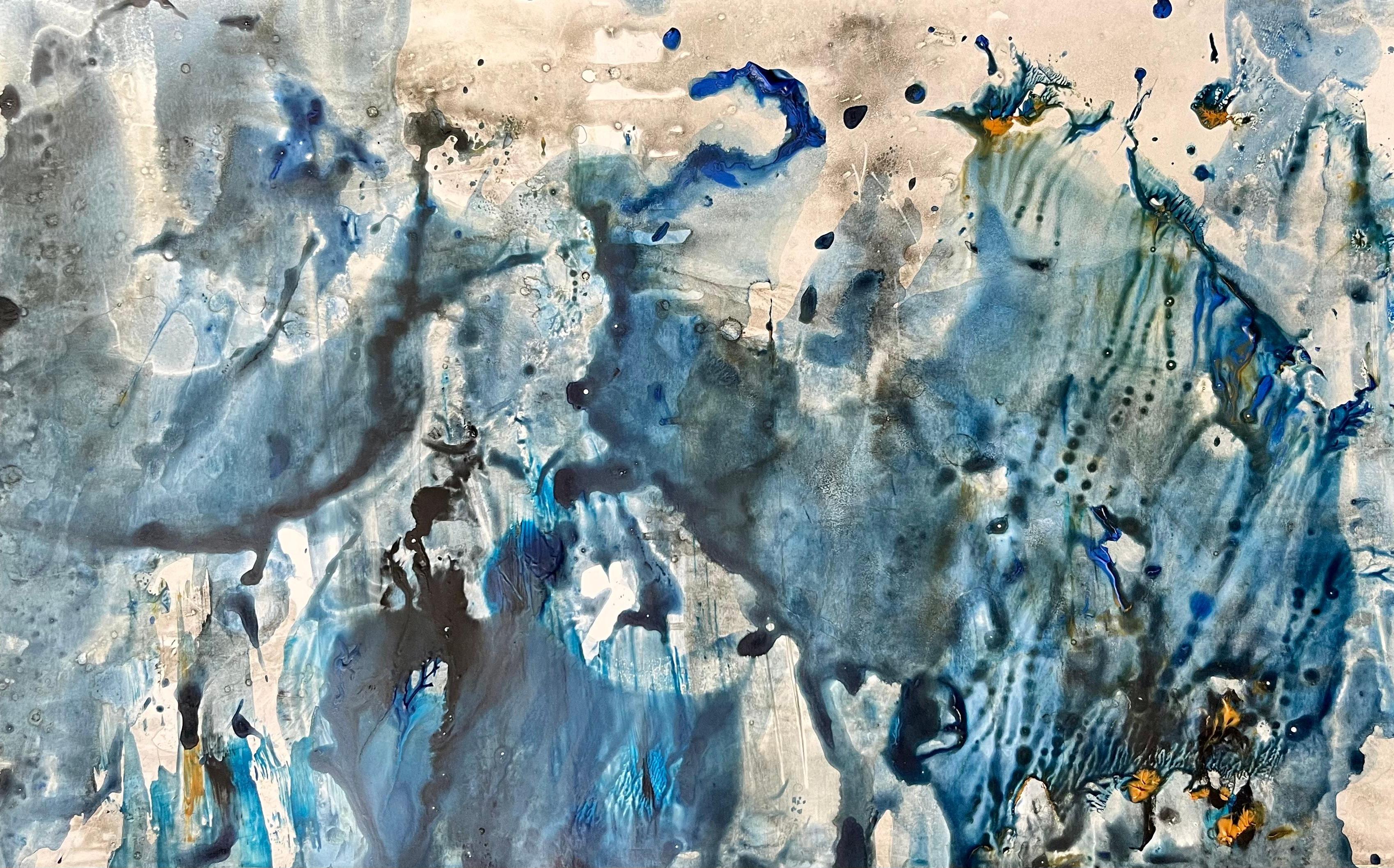 Olga Volha Piashko  Abstract Painting - in the deep blue