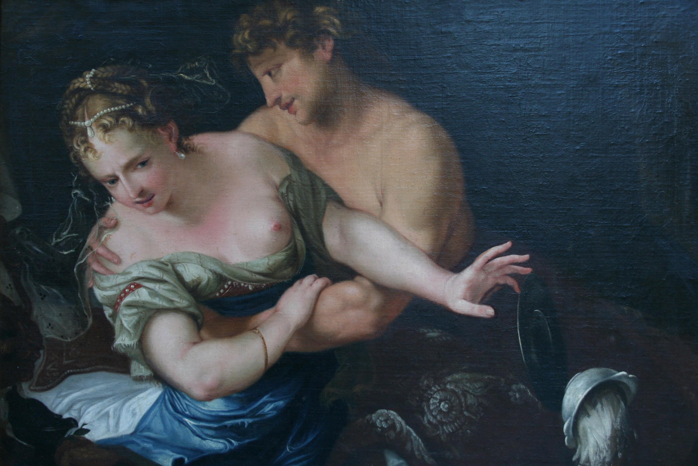 Erotisches Ölgemälde , 18. Jahrhundert „Amymon und Satyr“ im Angebot 6