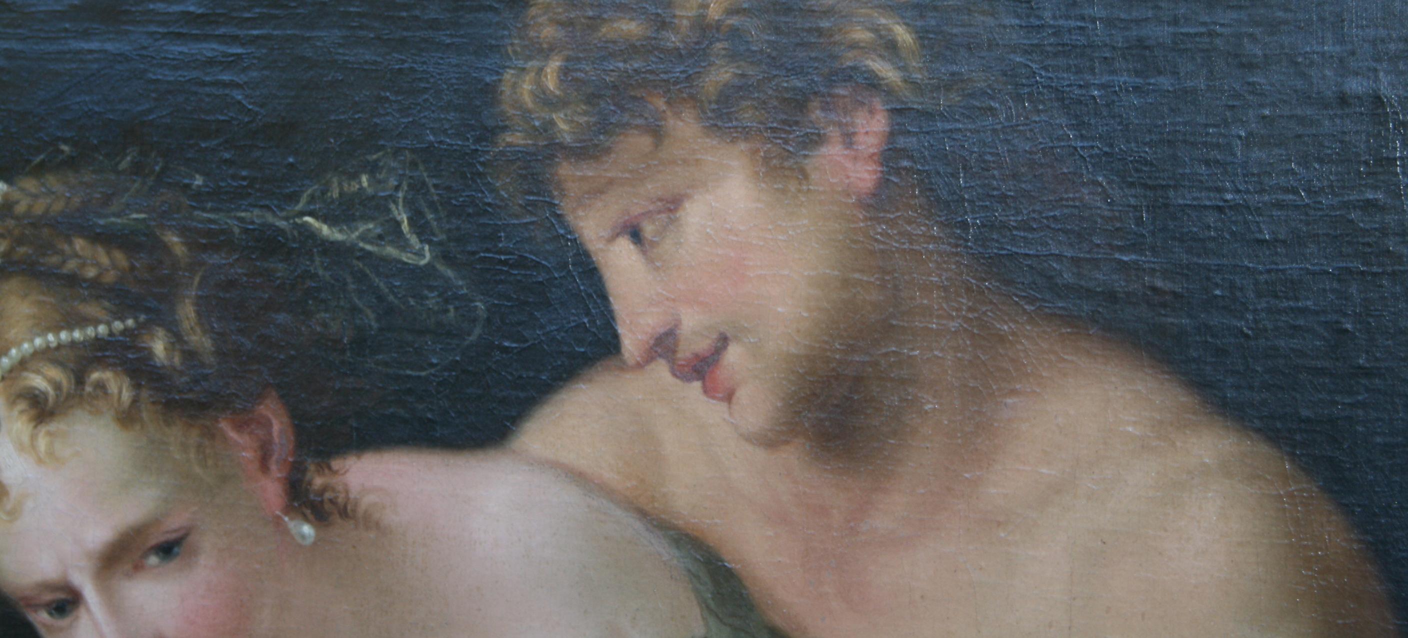 Erotisches Ölgemälde , 18. Jahrhundert „Amymon und Satyr“ im Angebot 7