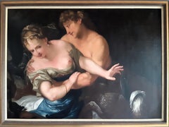 Erotisches Ölgemälde , 18. Jahrhundert „Amymon und Satyr“