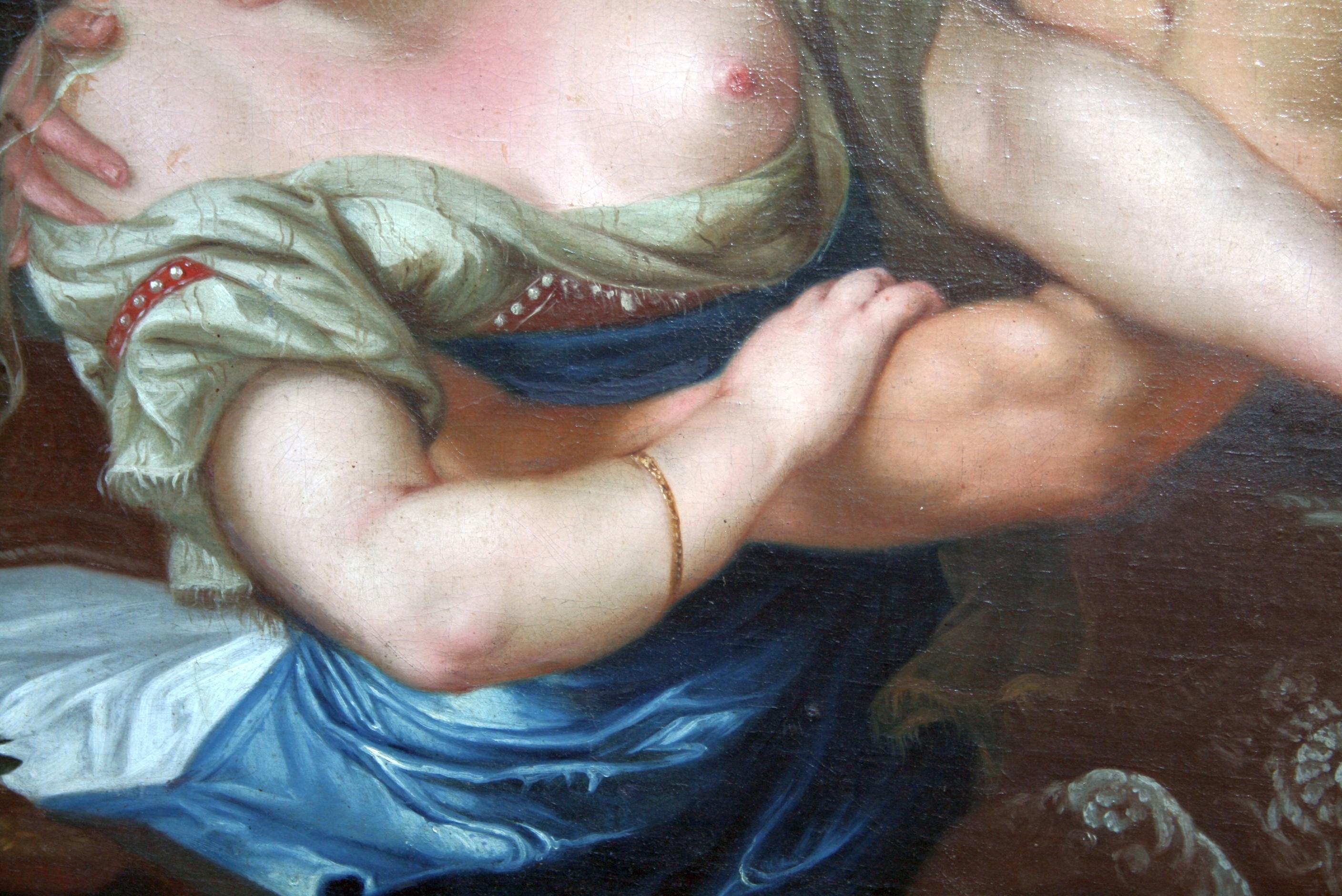 Erotisches Ölgemälde , 18. Jahrhundert „Amymon und Satyr“ im Angebot 2