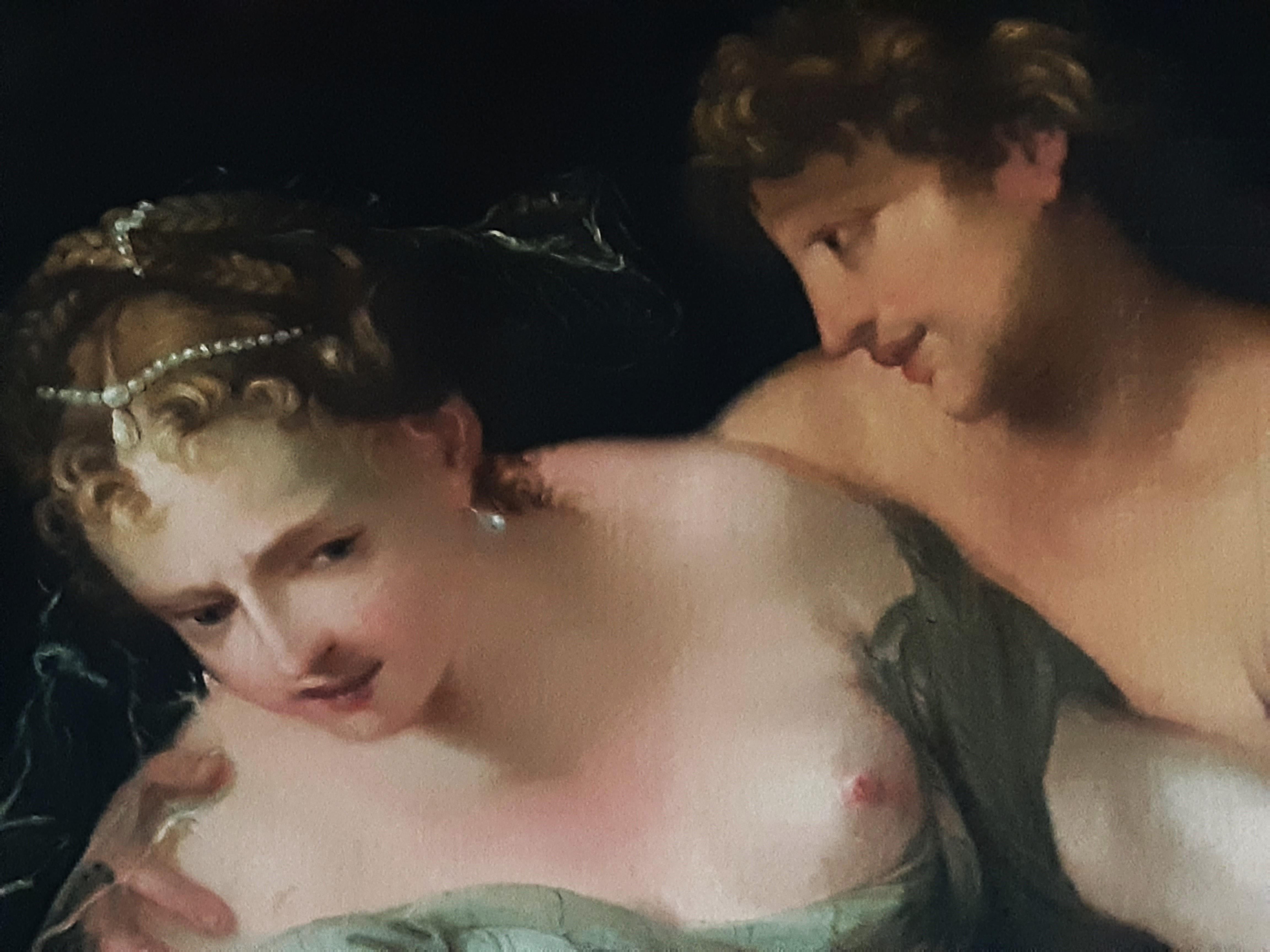 Erotisches Ölgemälde , 18. Jahrhundert „Amymon und Satyr“ im Angebot 5