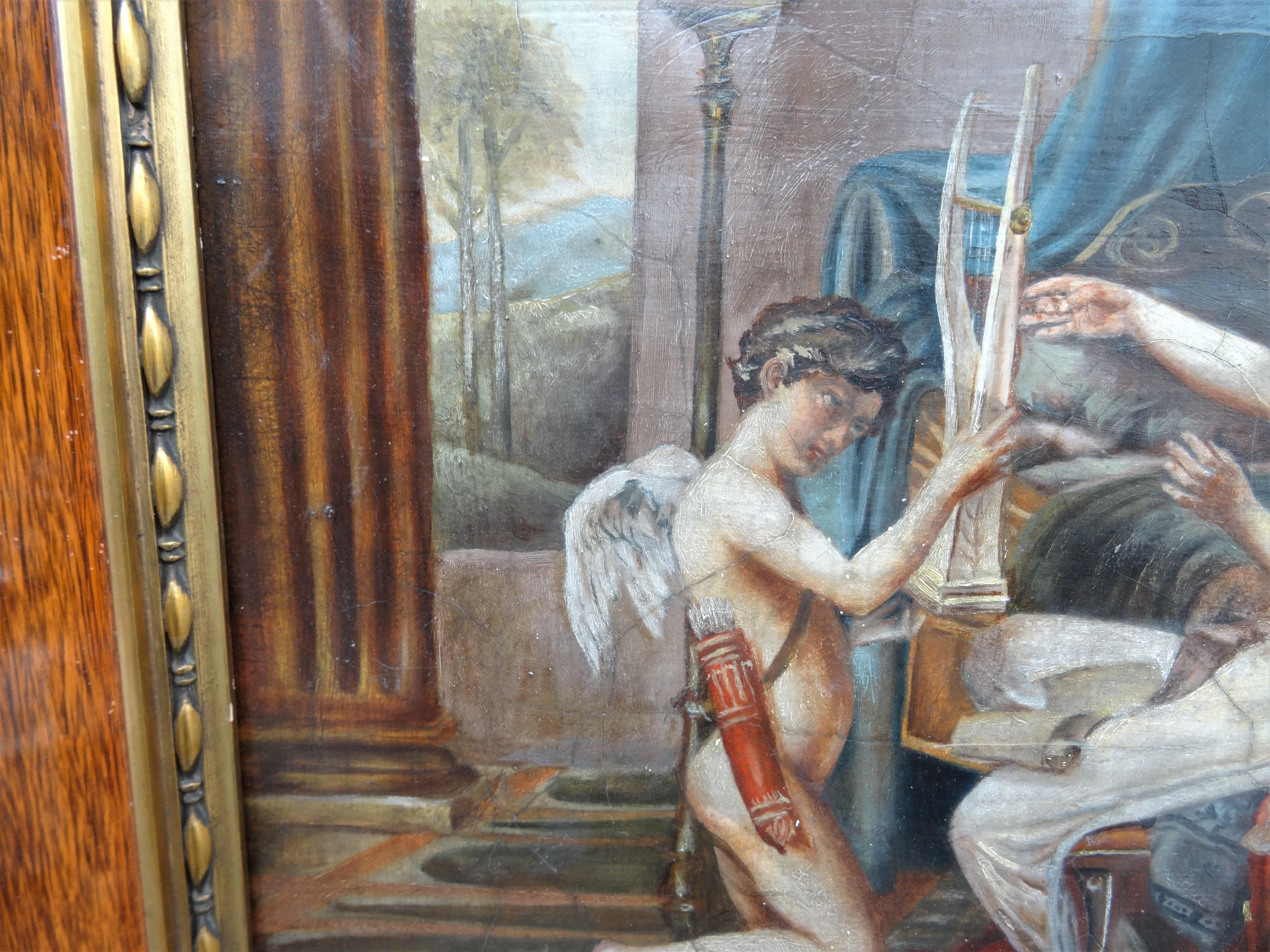 Hand-Painted Ölgemälde Neoklassizistische mythologische Szene 